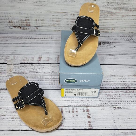 Dr. Scholl's Fastbreak Thong Sandals Black EUC | 8 - Picture 1 of 8